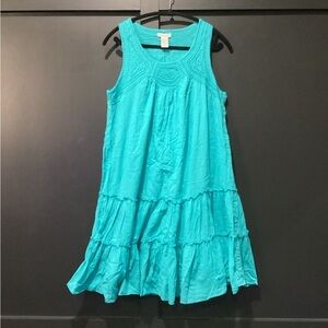 Klozlyne prairie style crochet sleeveless cotton summer sun dress petite L